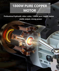 Electric Hydraulic Rebar Cutter And Bender Kit With Tool Bag 1800W motor close-up showing copper components and handle