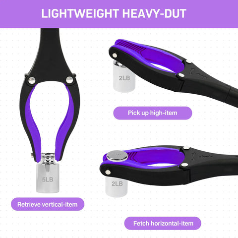 32 Inch Reacher Grabber Tool With Magnetic Swivel Head, Heavy Duty Pick Up Stick For Seniors And Quick Trash Cleanup, Long Reach Helper For Litter, Post Surgery Recovery, Purple Gift Idea