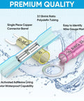 250 Piece Heat Shrink Wire Connector Kit With Waterproof Automotive Marine Terminals, showing ring, fork terminals with waterproofing features.