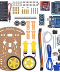 Smart Robot Car Chassis Kit With UNO R3 Module For Educational DIY STEM Toy 2WD With Battery Box And Speed Encoder