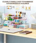Super Clean 4 Pack Clear Acrylic Desk Organizers Holding 16 Drawers To Sort Makeup Stash While Saving Counter Space With Modular Trays Ideal For Tucking Under Sink Or Resting On Dresser For Solid Extra Storage Daily.