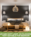 Bedroom with soft lighting using Soft White 2700K E26 Spiral CFL Light Bulbs 13W 60W Equivalent, 1040 Lumens, 3 Pack
