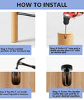 Installation steps for Heavy Duty Adjustable Furniture Levelers Set Of 4 With T Nuts And Non Slip Pads for Tables Cabinets