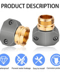 Garden Hose Repair Kit With Zinc And Aluminum Male And Female Fittings Fits 3/4 Inch And 5/8 Inch Hoses Includes Two Sets Of Fittings Sealing