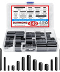 440 Piece Roll Pin Kit With Slotted Steel Pins, 13 Sizes From 13/64 To 15/64 Inch, Durable Carbon Steel, Rust Resistant Black Oxide Finish, Perfect For DIY Projects, Auto Repairs, Home Improvement, And Tough Machinery Work, organized case