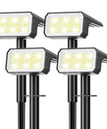 Outdoor Solar Spot Lights With 118 LED IP67 Weatherproof Landscape Pathway Lights Auto On Off 4 Modes White Finish for garden
