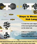 Diagram showing measurement steps for 2.17-inch offset hub in Flat Free 10 Inch Solid Rubber Wheel Set For Garden Carts And Hand Trucks.
