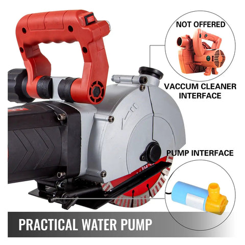 4800W Wall Chaser Concrete Cutter With One Time Molding For Fast Clean Wall Chases 125mm Circular Saw with water pump interface