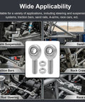 Heavy Duty Five Eighth Inch Chromoly Heim Joint Rod End Kit With Left And Right Hand Threads Jam Nuts 0.625 Inch Panhard Rod Kit PTFE Kevlar Liner Built Tough For Steering Suspension Traction Bars And Sand Rails, shown in off-road suspension use