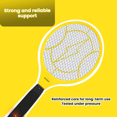Electric Fly Swatter Racket With 3000V Mesh, Ultra Lightweight 2AA Battery Powered Bug Zapper, 3-Layer Protection Grid