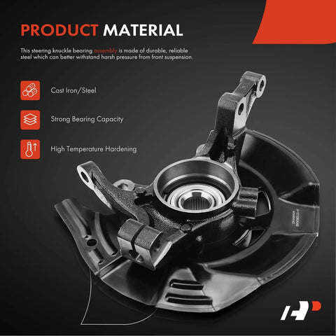 Front Right Steering Knuckle And Wheel Bearing Hub Assembly For Hyundai Sonata 2011 2.0L With Sport Suspension Passenger Side
