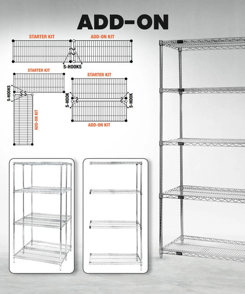 Rock Hard 304 Stainless Steel Shelving With Five Solid Shelves Marine Edge Lip Heavy Duty Starter Kit 63X72X24 Inches Badass Durability No Sweat Stability Garage Ready Beast of a Rack