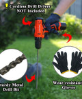 50 Pack 48 Inch Driveway Marker Set With 1/4 Inch Fiberglass Reflective Snow Stakes, Steel Drill Bit And Protection Gloves For Parking Lots And Walkways shown with metal drill bit and gloves displayed