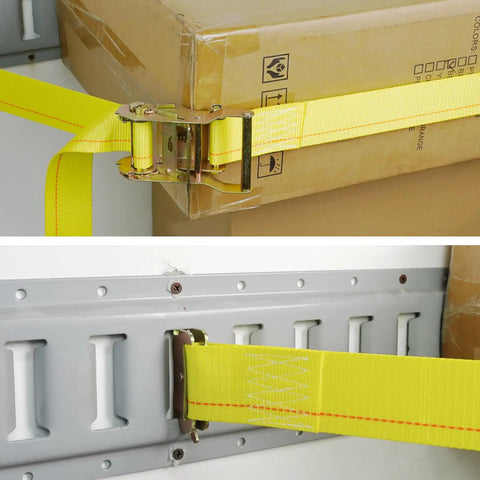2-Inch By 12-Foot E Track Ratchet Straps 10 Pack Beefy Heavy Duty Cargo Tie Downs With 4400Lbs Breaking Strength securing box