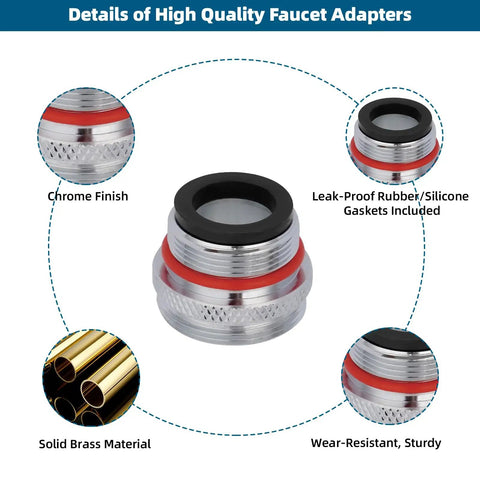 No Sweat 18 Piece Faucet Aerator Adapter Kit In Solid Brass And Chrome Makes Connecting Garden Hoses To Kitchen Or Bathroom Taps A Total Breeze With Universal Male Female Threads For A Rock Solid Fit