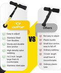 Comparison of hamstring curl strap with built-in knee mat, stainless steel features, high density nylon, vs standard alternative.