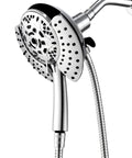 Two In One Shower Head With Rainfall And Handheld High Pressure 59 Inch Rotatable Stainless Steel Hose Easy Install