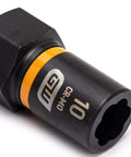 Close-up of a socket from the Seven Piece Metric Bolt Biter Extraction Socket Set With One Quarter And Three Eighths Inch Drive Bidirectional