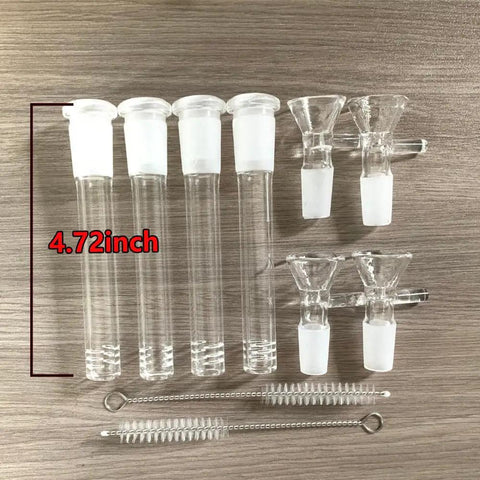 Lab-Grade Borosilicate Glass Funnels With Threaded Adapter, 10-Pack Set Including 4 Funnels And Tubes, 2 Cleaning Brushes