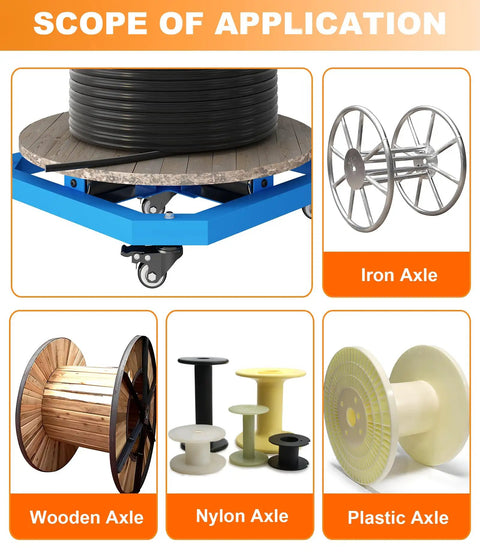 Heavy Duty Cable Reel Turntable For Cord Storage And Dispenser Industrial Steel Wire Rack Caddy For Reels Commercial Grade