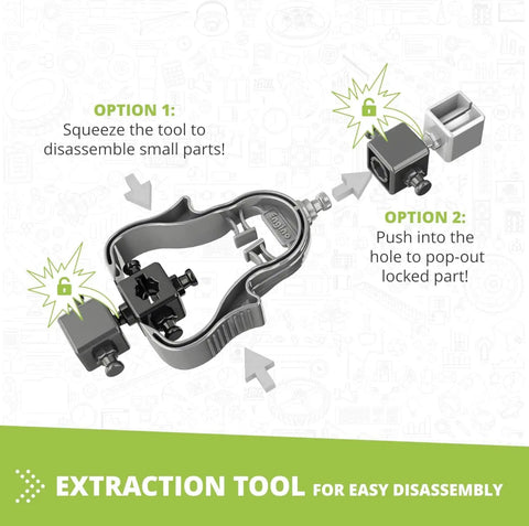 Creative Builder 30 In 1 Multimodel STEM Kit For Kids 7 And Up Motorized Vehicle Brick Set with disassembly extraction tool.