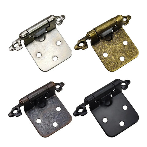 10 Pack Self Closing Cabinet Hinges Heavy Duty Face Mount Soft Close Springs Antique Bronze Finish For Kitchen Cabinets