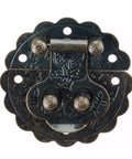 Antique Brass Hasp Lock for Vintage Boxes and Jewelry Boxes, 40mm Iron Door Latch with screws, close-up view