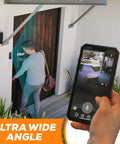 Person using smartphone to view Wireless Video Doorbell Camera With 2 Chimes 2 Way Audio Motion Sensor Night Vision angle view