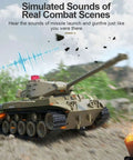 RC Battle Tank Toy For Kids And Boys 2.4Ghz Radio Control Military Truck With 270 Degree Rotating Turret in action outdoors.