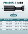 25 Pack Half Inch Tube OD Push To Connect Fittings Plug Cap Style Pneumatic Blanking Plugs For 12mm Air Lines size chart