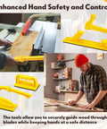 5 Piece Push Block and Push Stick Set for Table Saws and Woodworking Tools Includes Long Hold Down Block V Shaped Push Stick Straight Push Stick and Two Short Hold Down Blocks