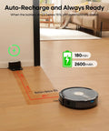 Robot Vacuum And Mop Combo With 5000Pa Suction, 180 Minutes Runtime, App And Alexa Control, self-charging on floor