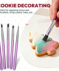 Dope Cookie Decorating Kit With Squeeze Icing Bottles Food Coloring Tools And Professional Baking Brushes for icing cookie detail.