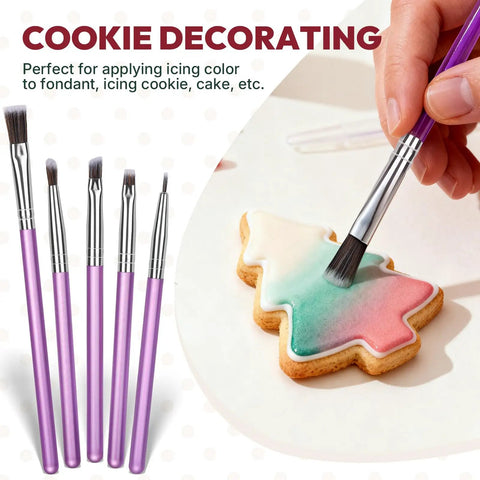 Dope Cookie Decorating Kit With Squeeze Icing Bottles Food Coloring Tools And Professional Baking Brushes for icing cookie detail.