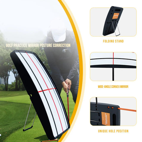 Golf Swing Correction Glasses With Indicator Rod For Putting And Full Swing Training Posture Feedback Eyewear with convex mirror