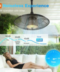 Outdoor Ceiling Fan With Light For Patios And Pergolas, 20-Inch IP65 Waterproof Gazebo Fan With Remote And App, noiseless operation