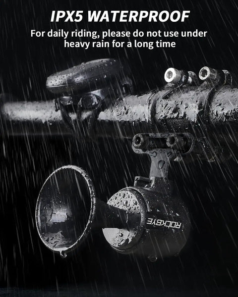 120dB Loud Electric Bike Horn With Antitheft Alarm And Rechargeable Vibration Sensor Wireless Remote IPX5 Waterproof Bicycle Bell For Adults Kids Scooters And E Bikes