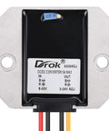 Adjustable Voltage Regulator DC to DC Buck Converter 8 to 35V Input 3 to 24V Output 5A IP68 Waterproof Rugged Aluminum Case shown front view