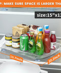 Clear Lazy Susan For Refrigerator And Pantry Cabinet Two Pack 360 Degree Rotating Pull Out Turntable Organizer with drinks.