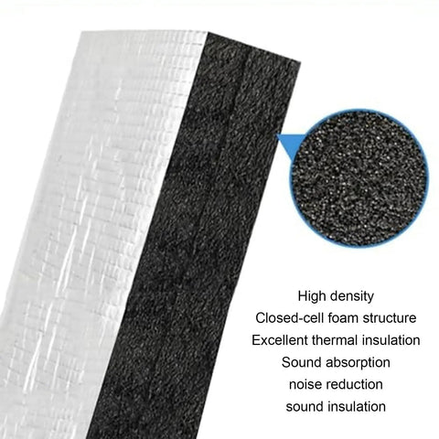 Badass Self Adhesive Aluminum Foil Insulation Roll With Heavy Duty Thermal Soundproof Foam 30mm thickness close-up view of structure.