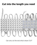100 Pack LED Module Strip Lights Kit With Adhesive Backing, 54ft Length, AC110V, 2835 SMD Three LED Modules showing back view