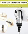 Heavy Duty Magnetic Security Star Bit Set And Top Drawer S2 Steel Screwdriver Bits For T6 To T40 Tamper Proof Torx Drivers With Quarter Inch Hex Shank Delivering No Sweat Impact Drill Fastening Power being used on a screw with a universal hexagon shank.