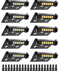 10-pack 3W Retaining Wall Lights for outdoor hardscape, 4 inch IP66 waterproof low voltage, 12V/24V, with connectors, shown in rows.