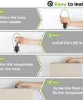 Installation steps for Set Of 2 Touch Control Table Lamps With Two USB Ports Three Way Dimmable Modern Nightstand Lamps