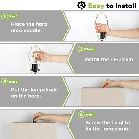 Installation steps for Set Of 2 Touch Control Table Lamps With Two USB Ports Three Way Dimmable Modern Nightstand Lamps