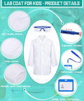 Kid Friendly Lab Coat Science Kit Costume Set With Goggles And ID Cards 12 Sets 36 Pieces X Large Classroom Dress Up