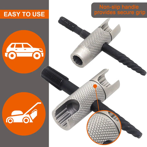 2 pcs SAE/Metric grease zerk kit with straight and 45/90-degree fittings, knurled metal handles, plastic caps.