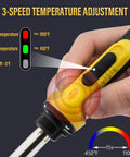 Pro Grade 150W Plastic Welder Kit with 3 speed temperature control and rapid heat, yellow handle with temperature settings