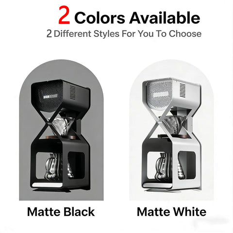 Premium Electric Ice Drip Coffee Maker With Glass Carafe And Led Touchscreen For Smooth Cold Brew At Home, shown in matte black and matte white.