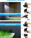Outdoor Solar Lights 6 Pack 2 In 1 Spotlight Kit With 3 Modes IP67 Waterproof Landscape Lighting installation steps